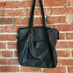 Chic Black Leather Tote Bag